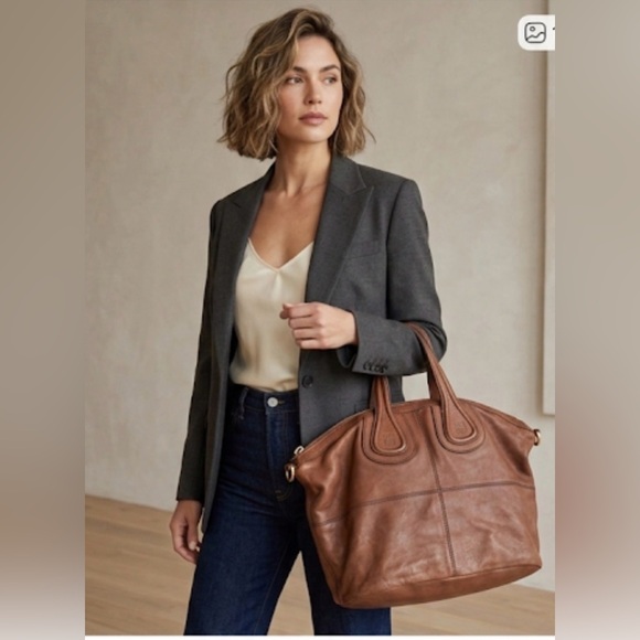 Givenchy Vintage Nightingale Lambskin Leather Tote Bag